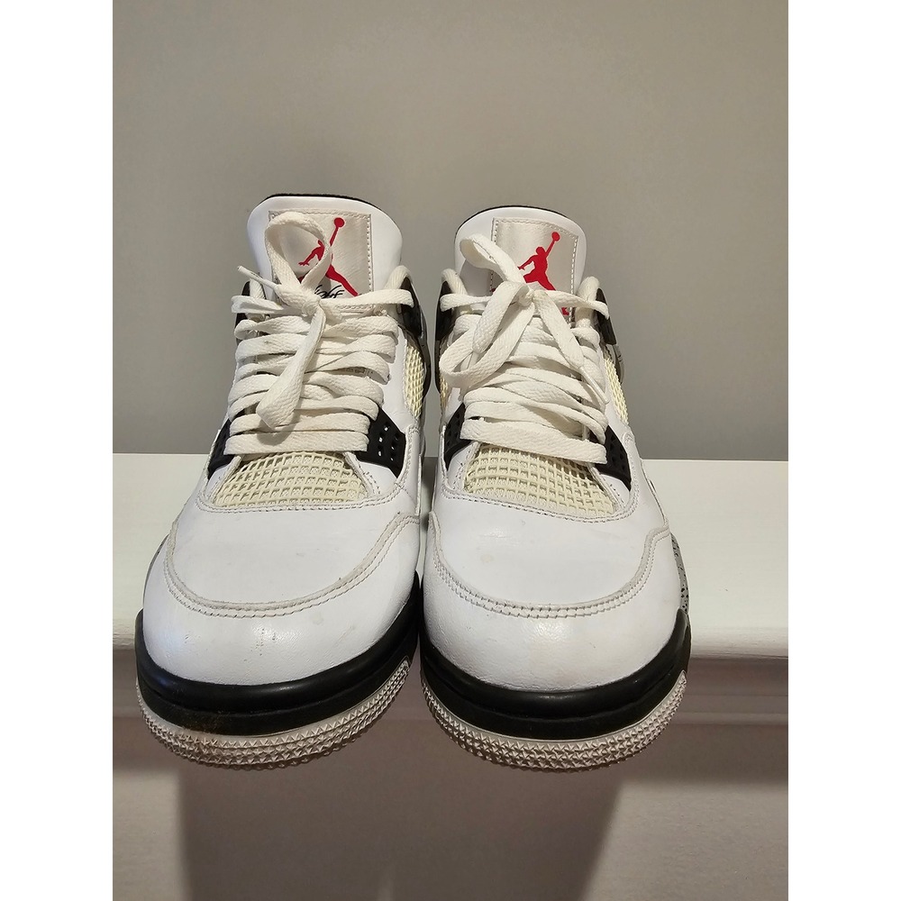 Nike‎ Air Jordan 4 Retro OG Cement 2016 Sneakers Mens Size 10 White Black - Picture 6 of 8